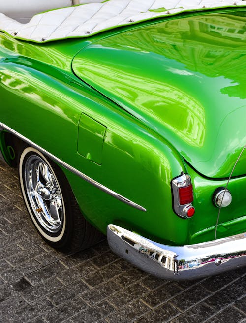 Back of a Vintage Green Chevrolet 