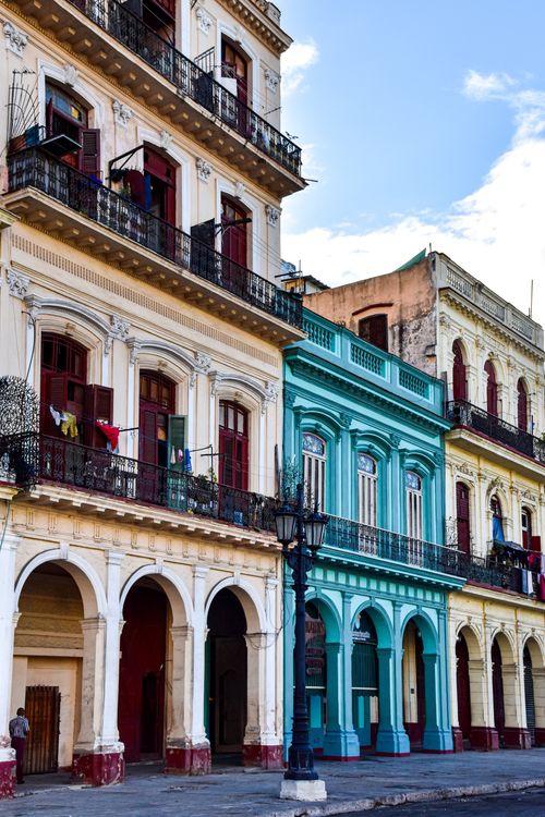 Colorful colonial buildings in Havana