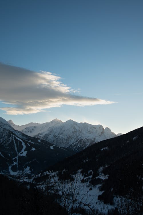 冬, 垂直ショット, 山岳の無料の写真素材