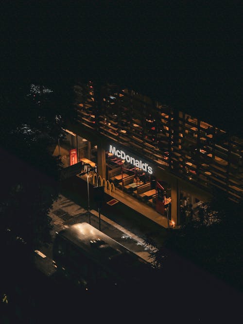 2층, 레스토랑, 밤의 무료 스톡 사진