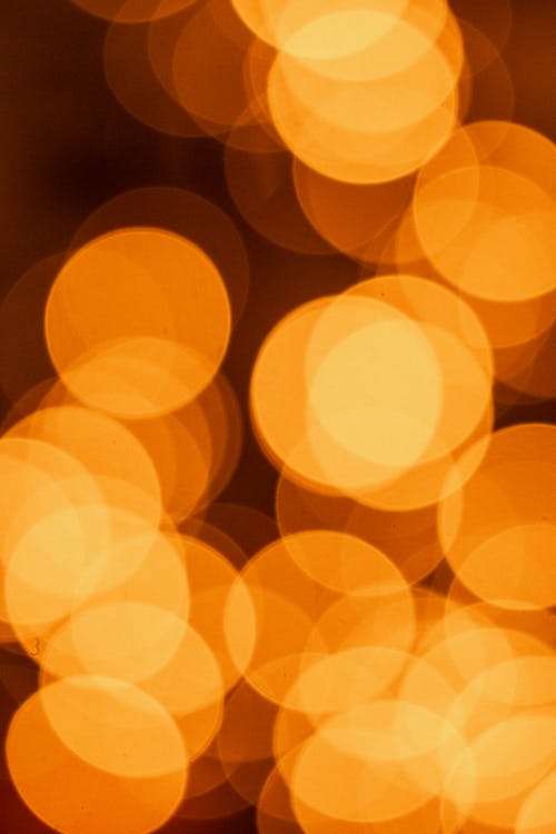 Free Abstract Picture of Orange Night Lights Stock Photo