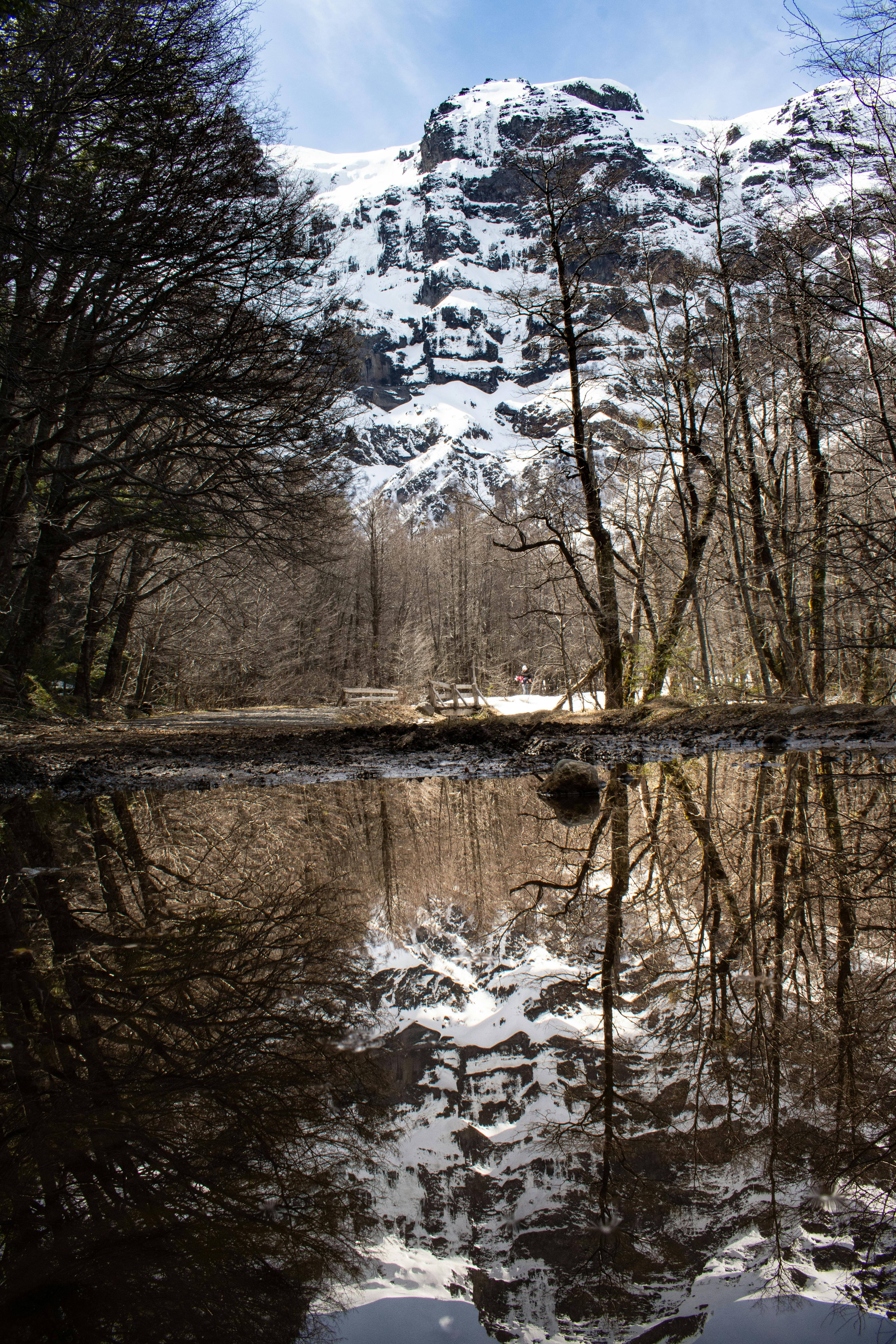 Prescription Goggle Inserts - Stunning autumn view of snow-capped mountains reflected in a serene forest lake in Bariloche, Argentina.