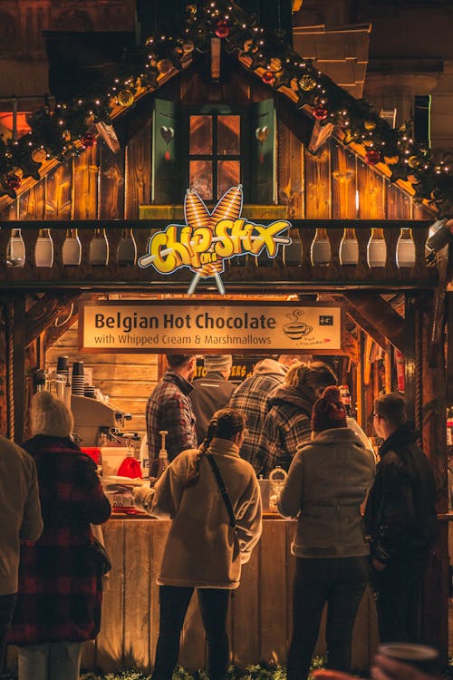 Foto profissional grátis de chocolate quente, comida de rua, feira