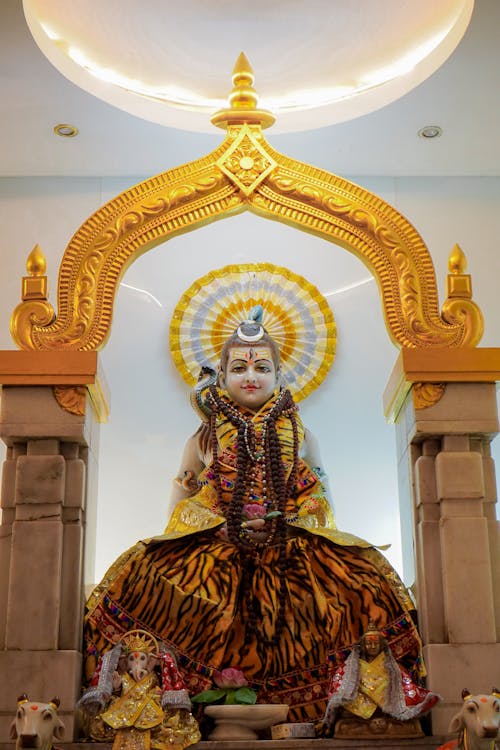 Statue of a Hindu Deity in a Temple 