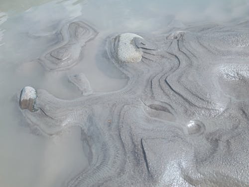 Close-up of Wet Sand on the Beach 