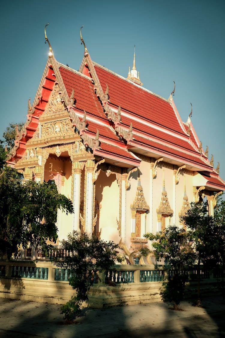 Facade Of A Thai Buddhist Temple 