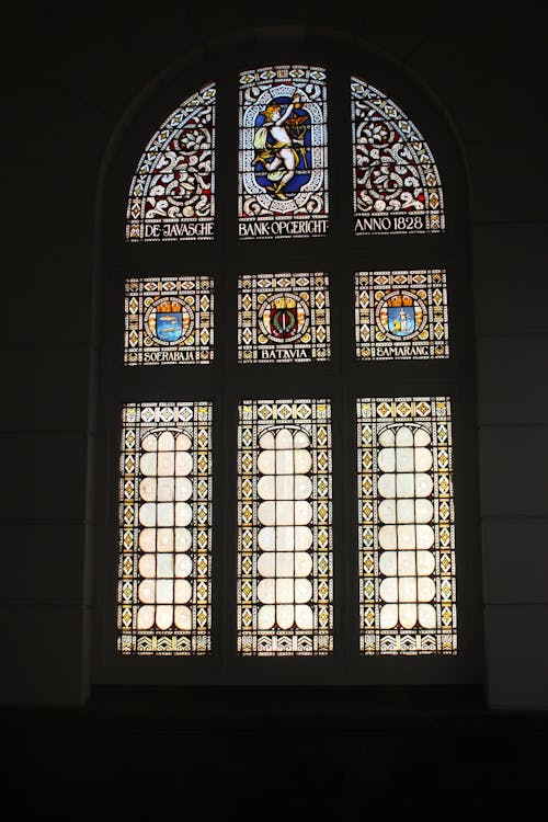 Arched Window with Stained Glass