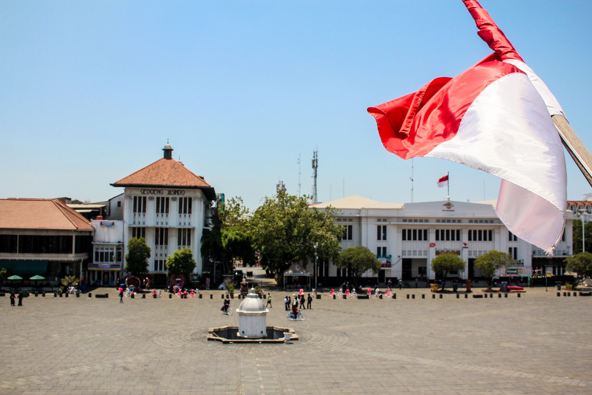Indonesia Jakarta flag parliament building