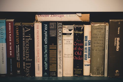 Close up of Books on a Bookshelf