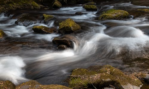 Rocks and Flowing Water on Stream