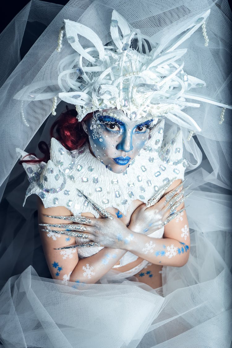 Model In A Snow Queen Costume