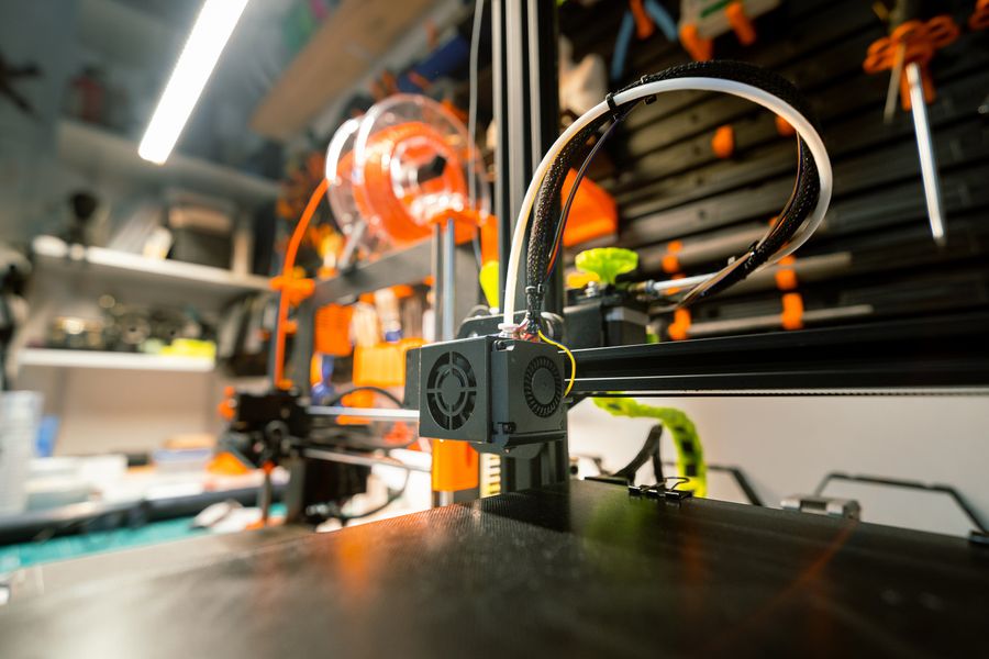 3D printer running in the Daiyan prototyping bay