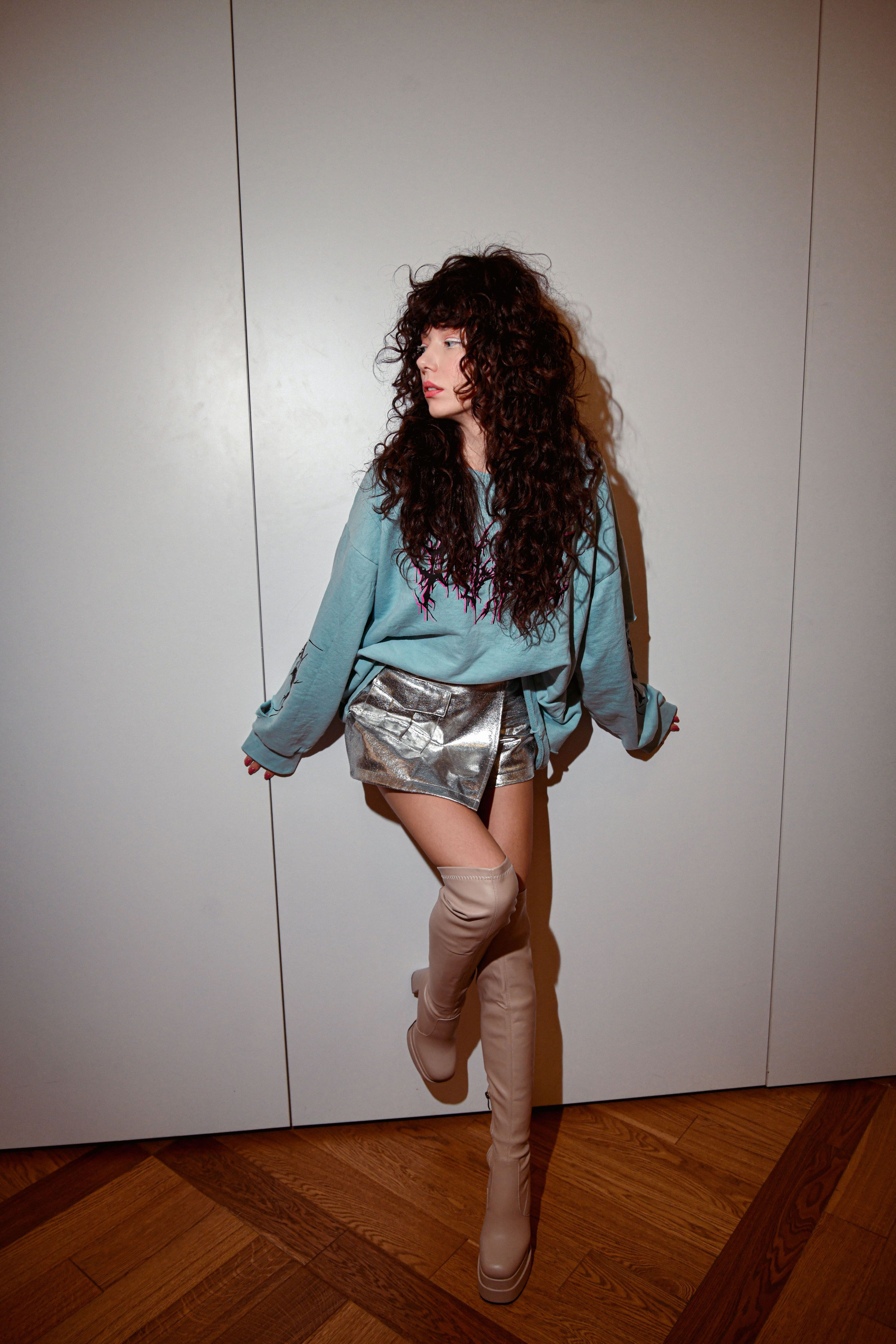 Grey Slouch Over-the-Knee Boots