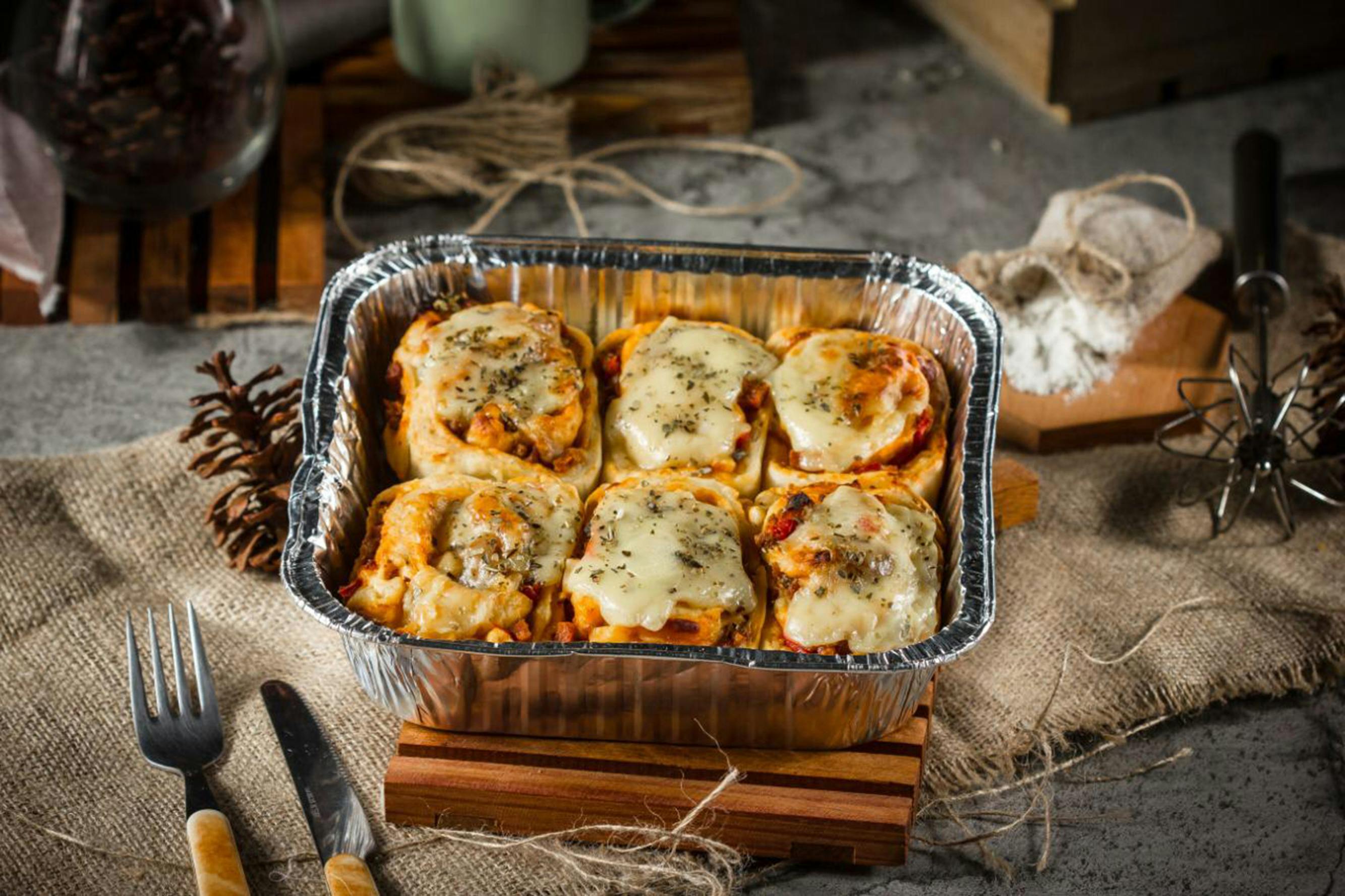 lasagna on tray