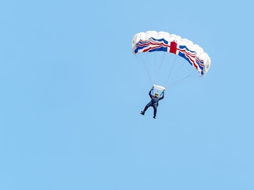 Man Parachuting with Flag of UK