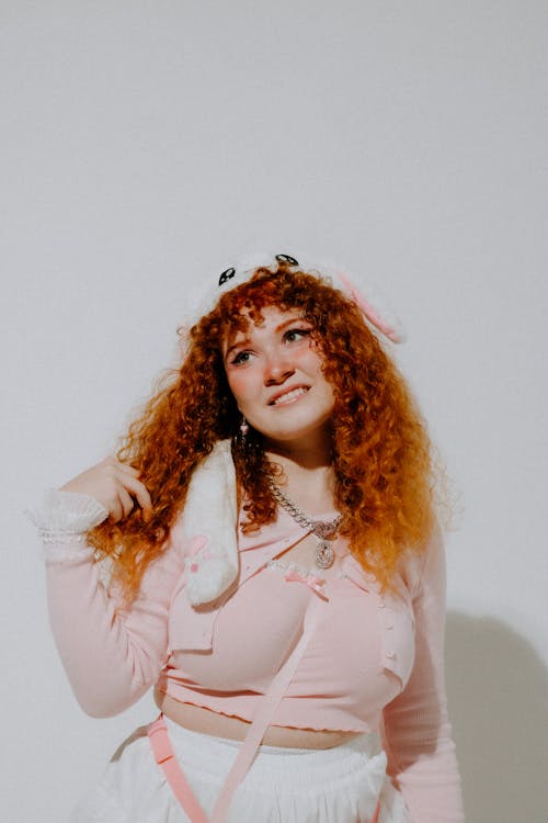 Portrait of Woman with Curly Hair 