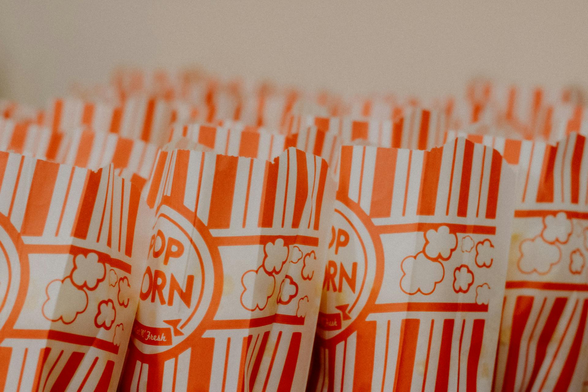 Rows of Popcorn Packages