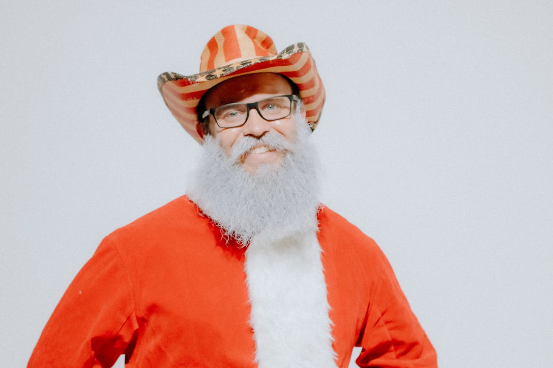 Santa Claus with Beard and in Hat
