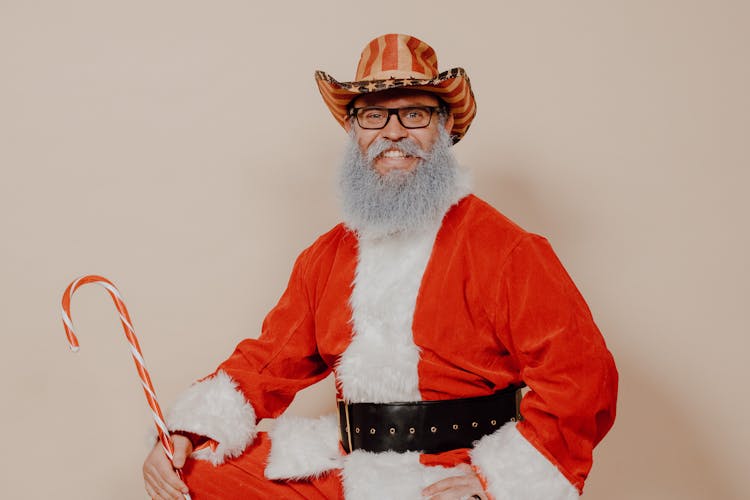 Man Wearing Santa Claus Costume