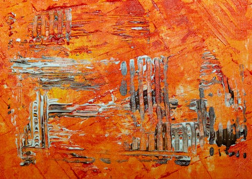 Orange and White Abstract Painting