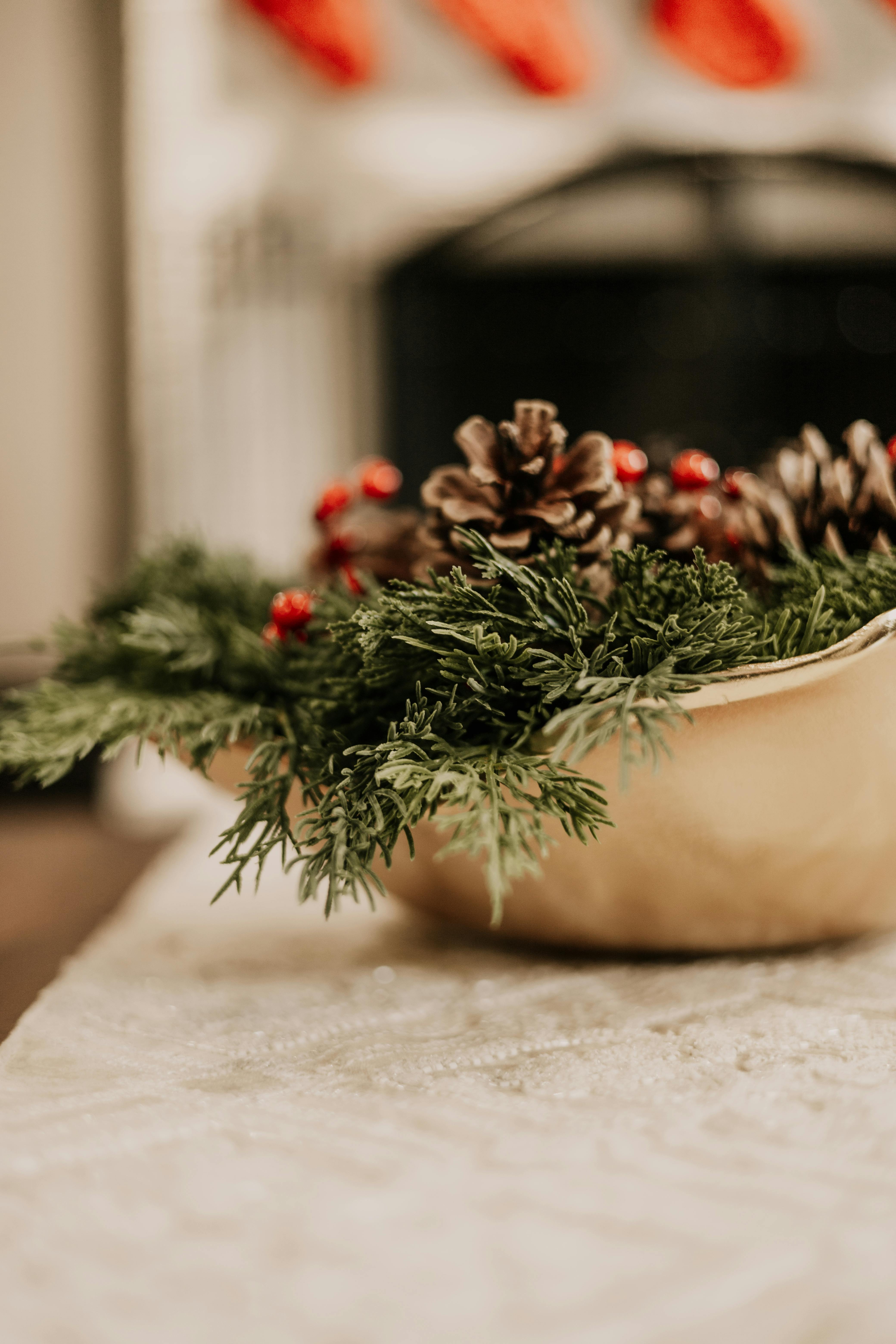 bowl with christmas decoration