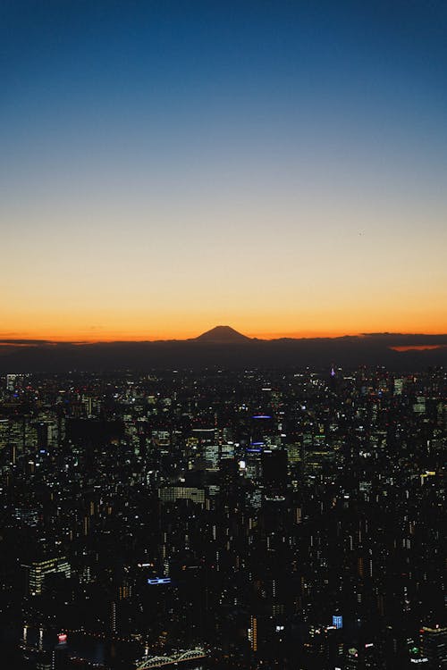 Základová fotografie zdarma na téma hora fudži, městské oblohy, městských budov