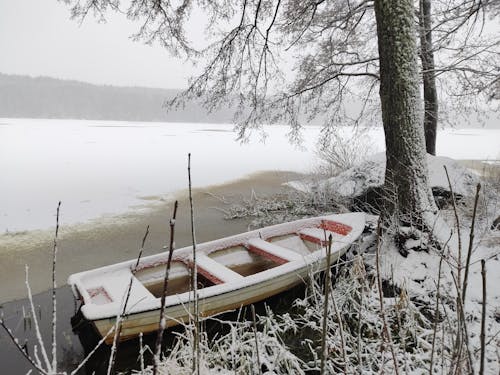冬季, 湿雪, 船 的 免费素材图片