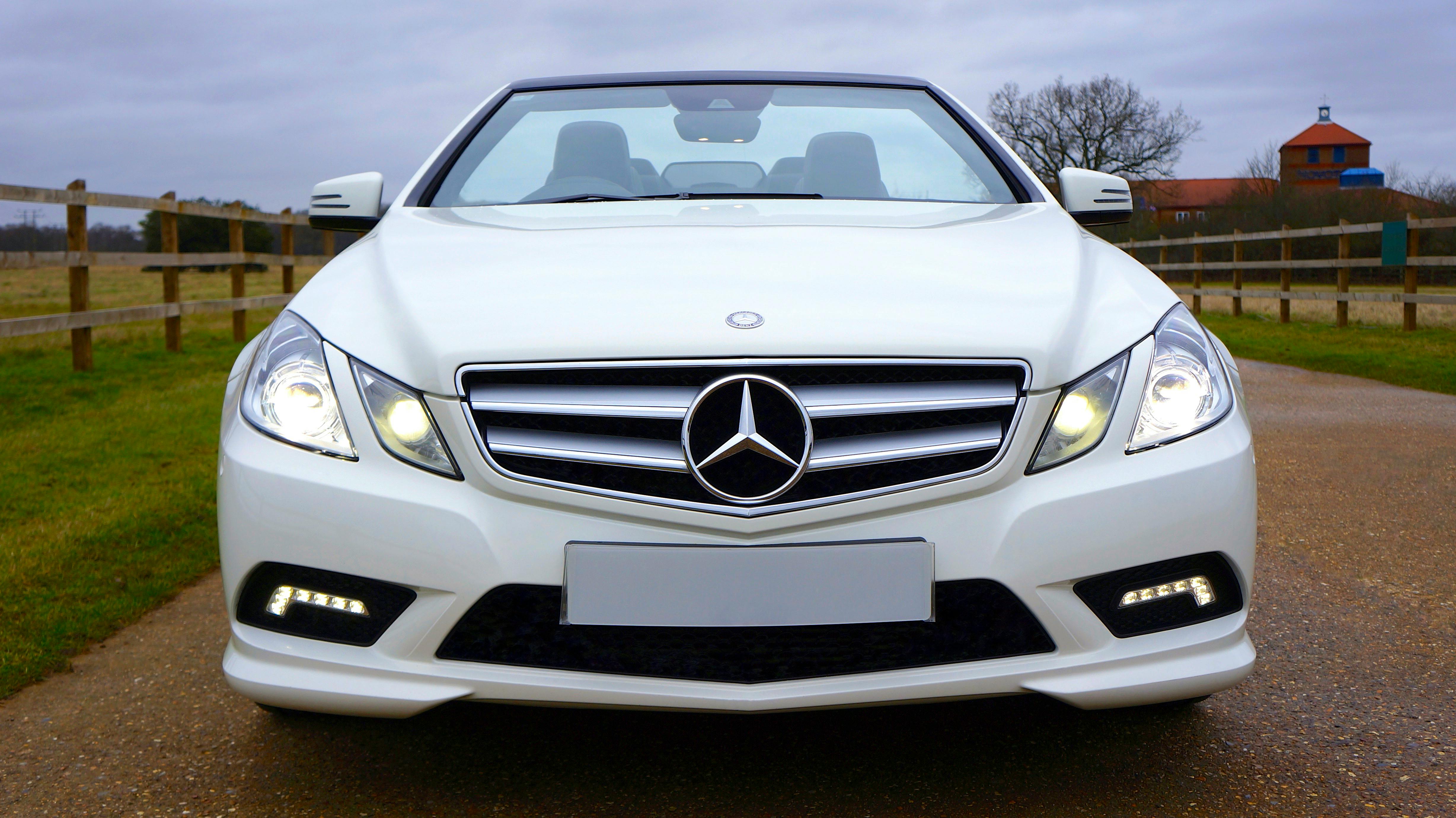 White Mercedes Benz Car on White Snow Covered Ground at Daytime · Free