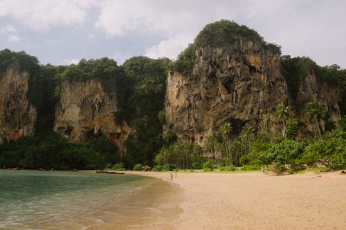 View of the Ton Sai Beach and Cliffs in Krabi, Thailand