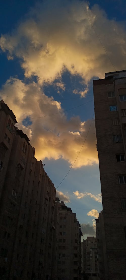 cloudy sky and old buildings