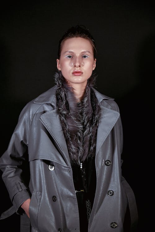 Woman in Gray Coat