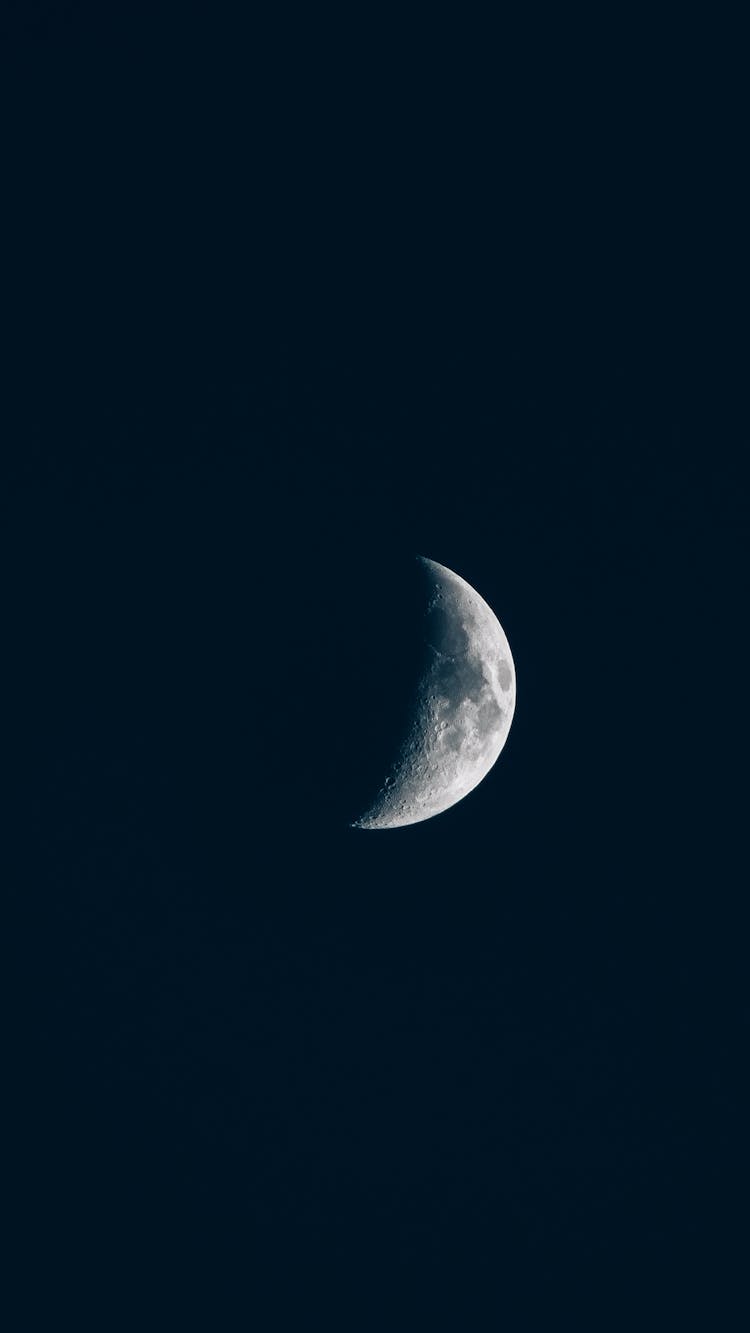 Moon In Dark Night Sky