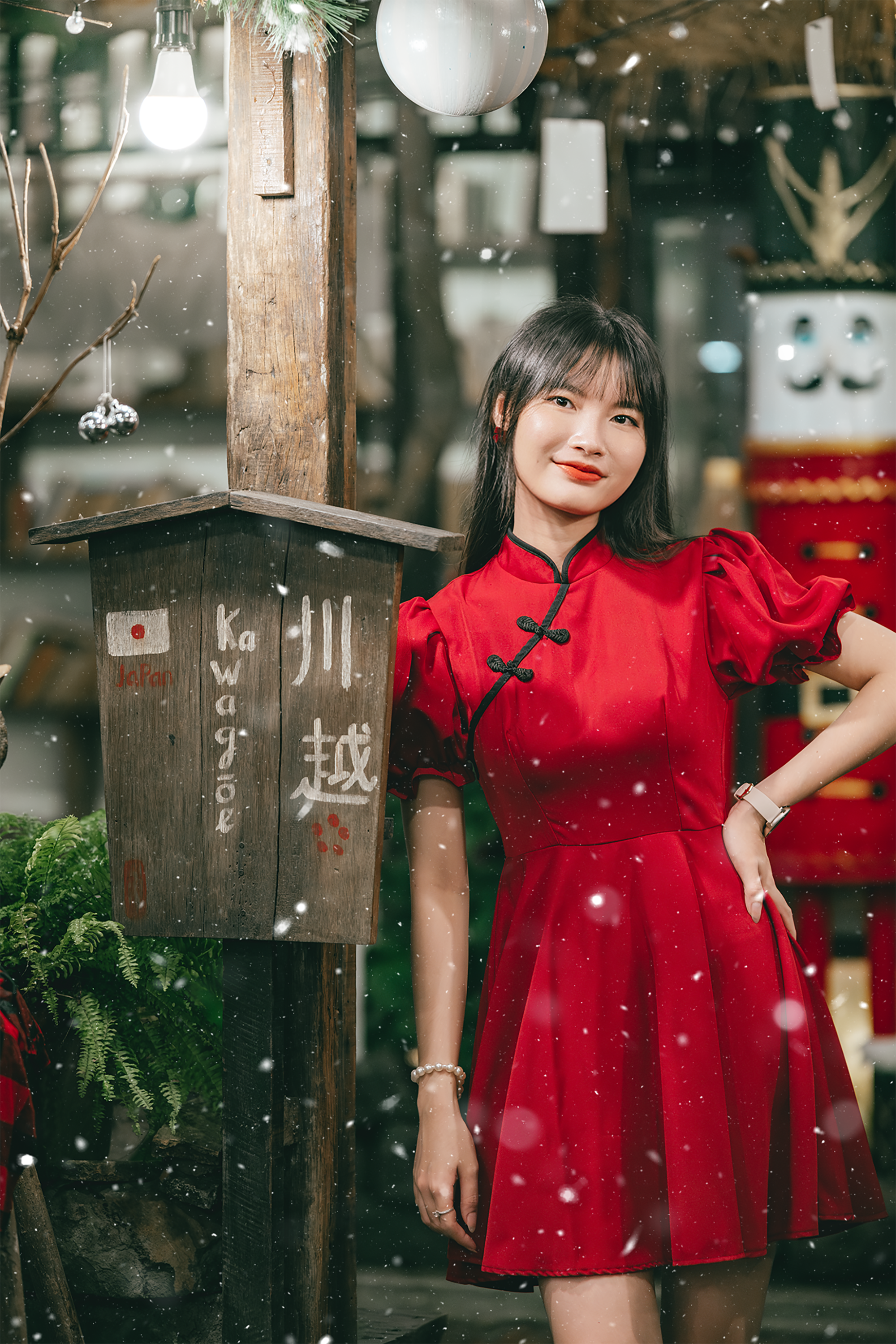 Portrait of Woman Wearing Traditional Red Dress · Free Stock Photo