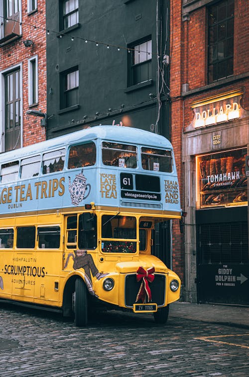 A Bus of the Vintage Tea Trips in Dublin, Ireland 