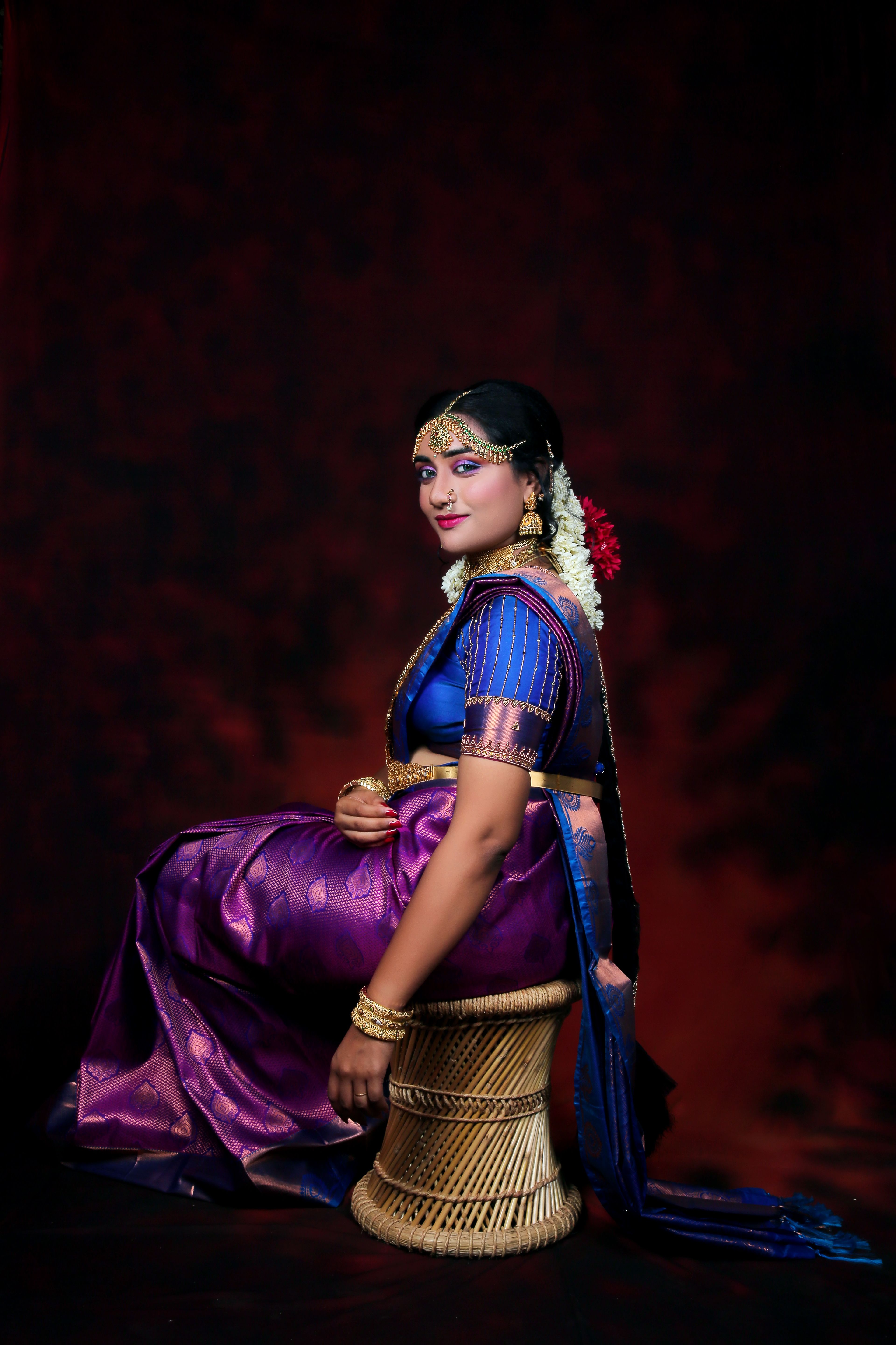 Young Woman in Traditional Indian Saree · Free Stock Photo