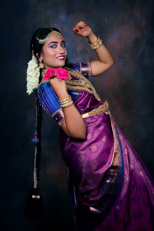 Woman Posing in a Traditional Indian Costume