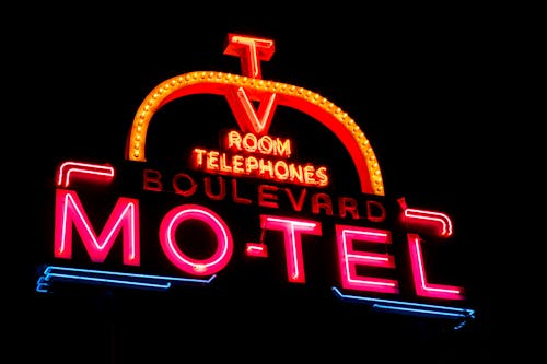 Free Room Telephones Boulevard Mo-tel Stock Photo