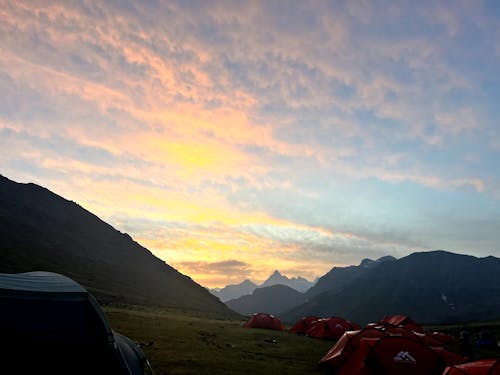 meersameerclicks, 夕日を背景, 山岳の無料の写真素材