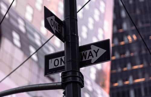 Free Oneway labels in New york Stock Photo