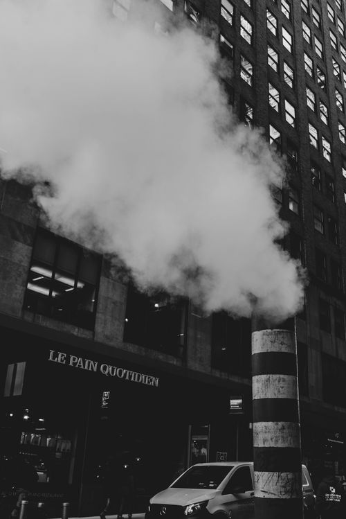 Free Wall Street Fog in Manhattan Stock Photo