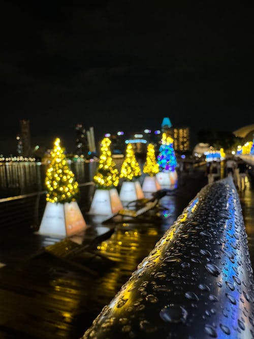 밤에 도시, 보케, 싱가포르의 무료 스톡 사진