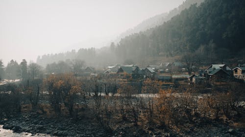 Mountain Village in Autumn