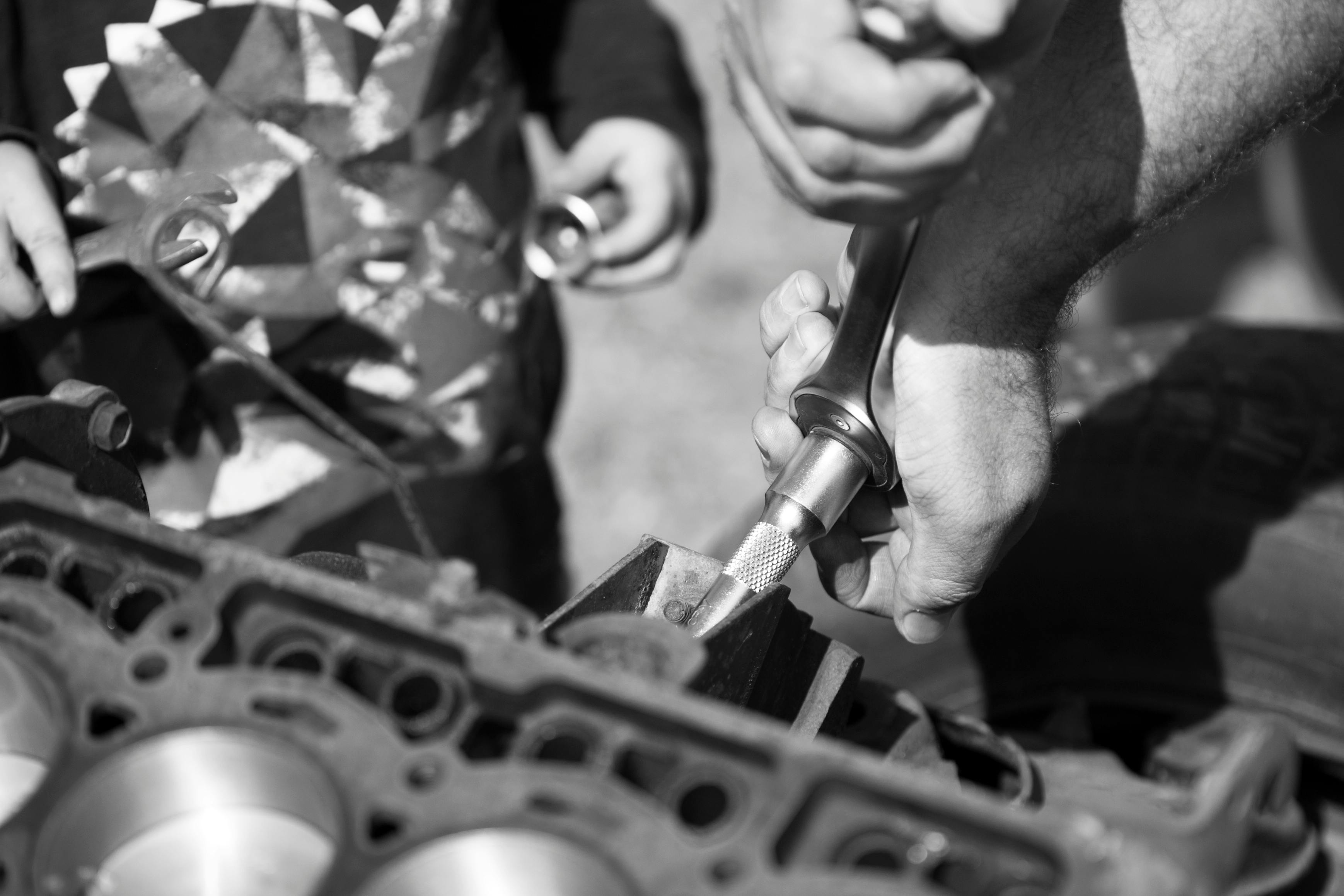 Free stock photo of car engine, father and son, mechanic