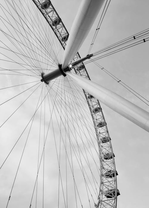 Kostnadsfri bild av gråskale, London Eye, nöjespark