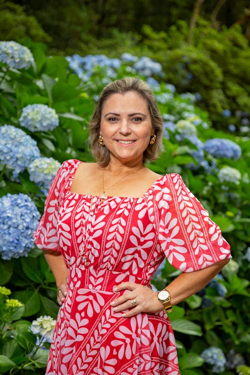 A Woman Posing in a Dress