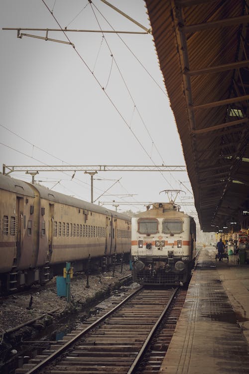 Railway Platform with Vintage Trains