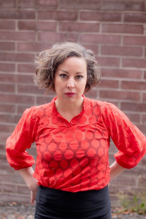 Portrait of Woman in Red Blouse