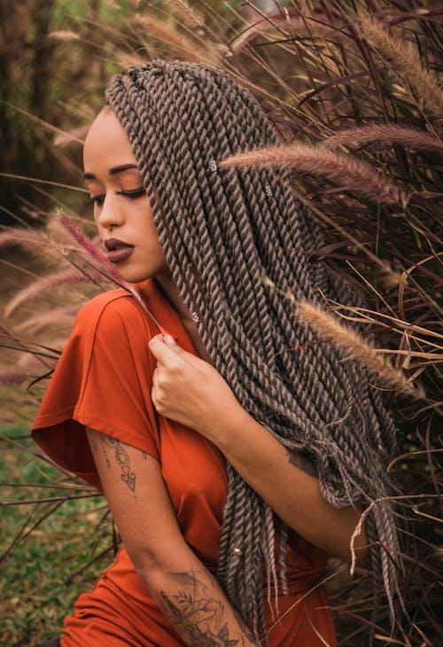 Woman With Long Braided Hair