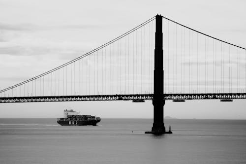 Black and White Photo of Golden Gate Bridge