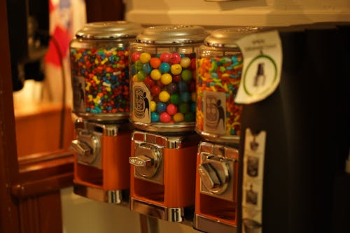 Vending Machines with Colorful Candy 